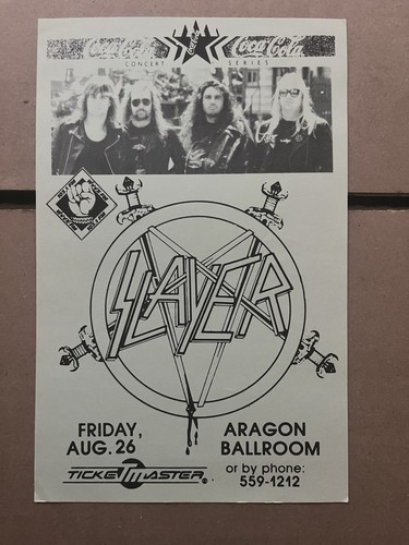 Rare slayer flyer 1988 - slayer, chicago